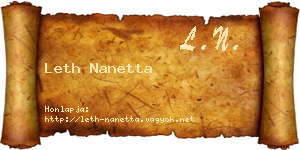 Leth Nanetta névjegykártya
