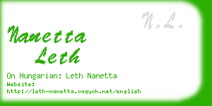 nanetta leth business card